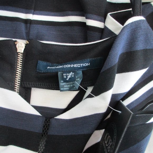 French Connection Bloomingdales Size 12 Sleeveless Spaghetti Strap Dress Striped - Picture 12 of 12